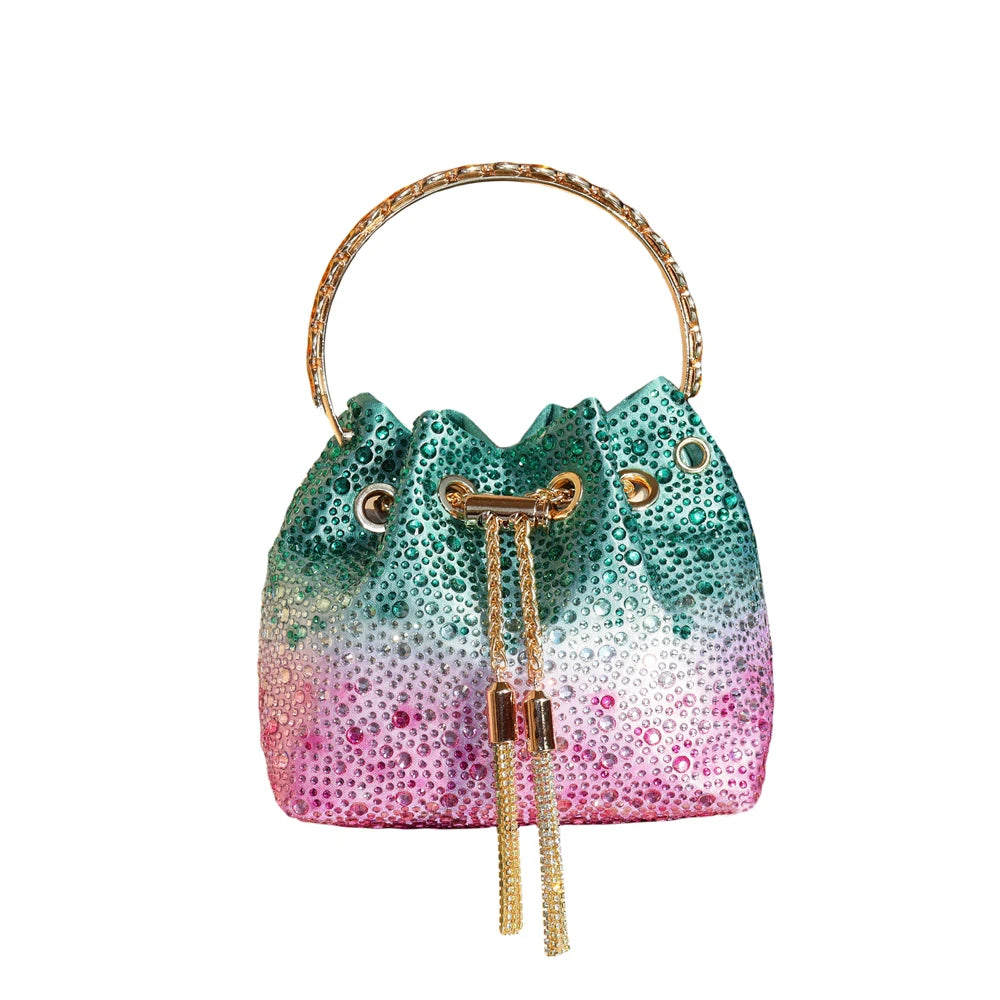 Luxury Rhinestone Bucket Evening Bag