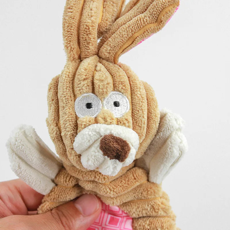 Cute Rabbit Crinkle Plush Squeaky Dog Chew Toy