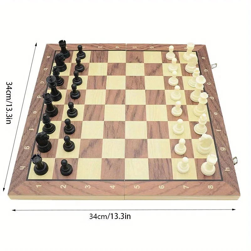 Magnetic Folding Wooden Chess Set