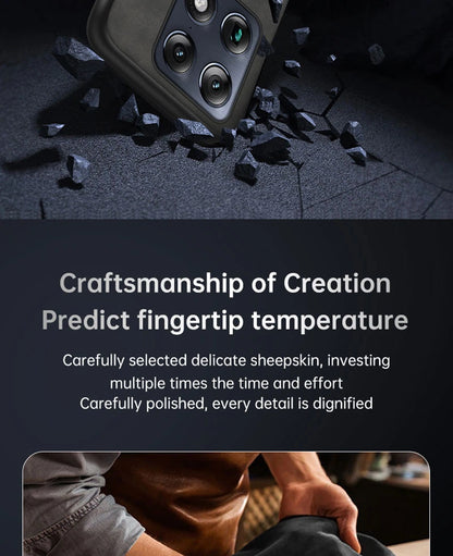 Luxury Magnetic Leather Phone Case with Rotating Ring Stand