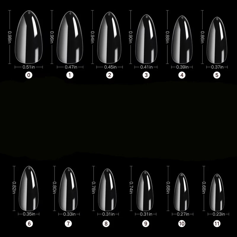Almond False Nail Tips Set