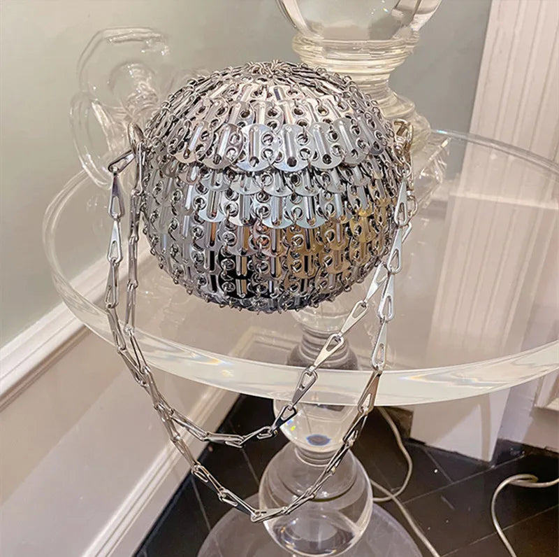 Handmade Metallic Sphere Evening Bag