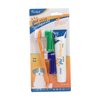 Pet Toothbrush & Toothpaste Set for Dogs and Cats