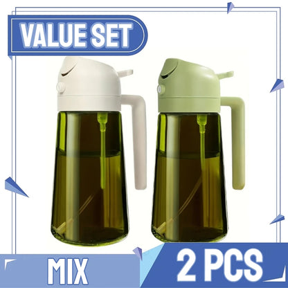 2-in-1 Oil Sprayer & Dispenser Bottle for Cooking