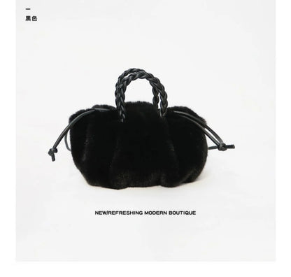 Women Plush Pleated Cloud Bag