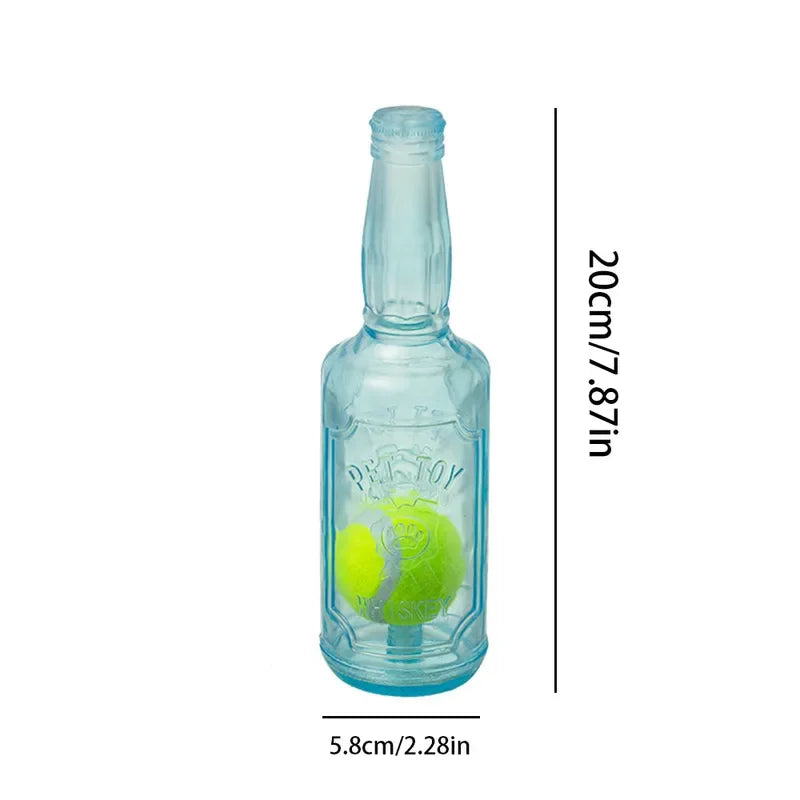 Dog TPR Beer Bottle Chew Toy with Tennis Ball