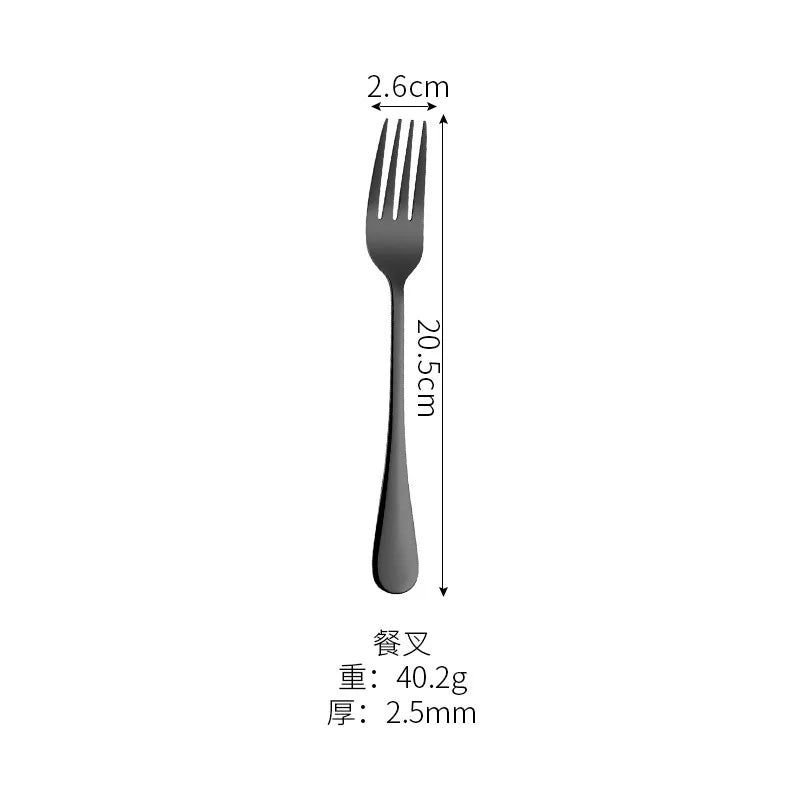 Black Stainless Steel Cutlery Set