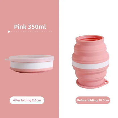 Portable Silicone Foldable Travel Cup with Lanyard