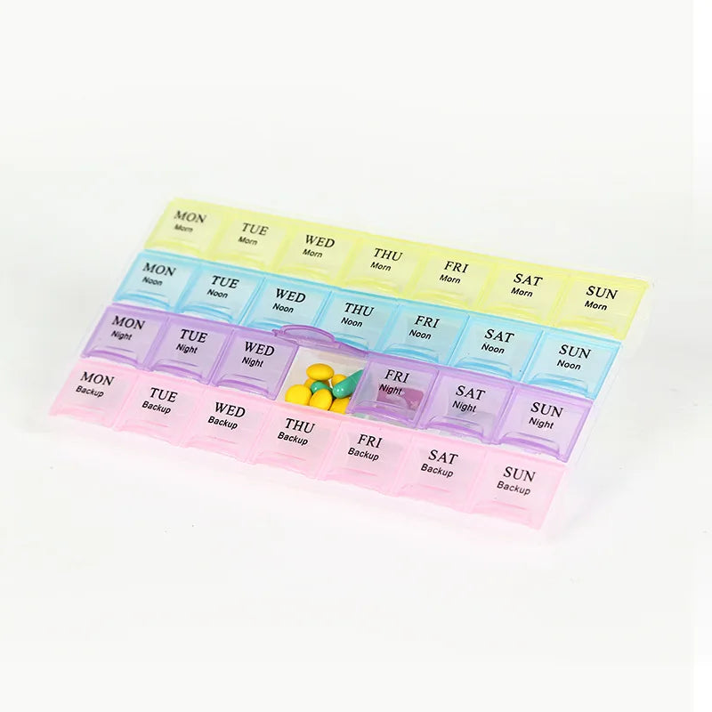 7 Day Pill Organizer Box 28 Compartments