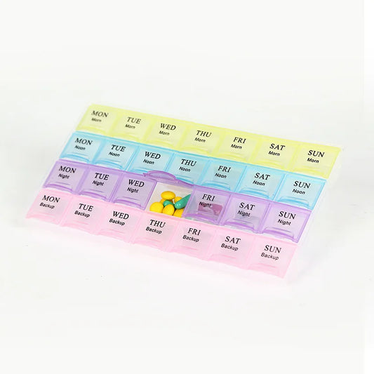 7 Day Pill Organizer Box 28 Compartments
