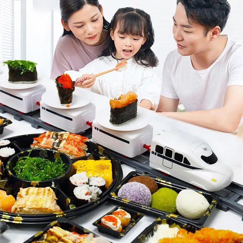 Electric Rotary Sushi Train Set with Conveyor Track