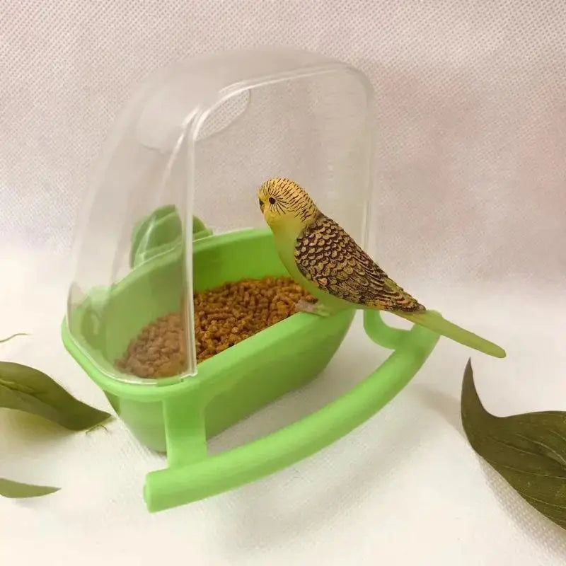 Clear Hanging Bird Feeder & Water Bowl