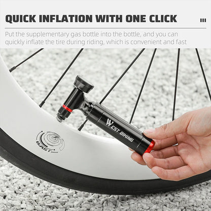 WEST BIKING Portable CO2 Bike Pump With Gauge