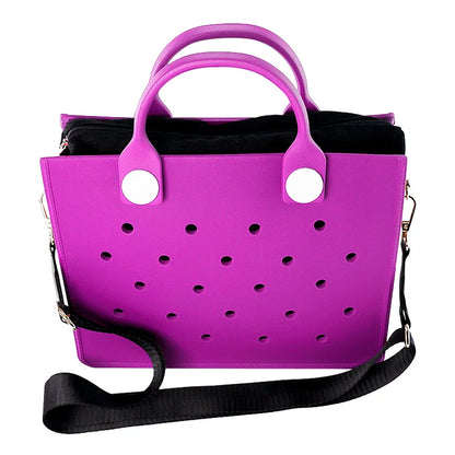 Waterproof EVA Tote Bag with Charm Holes