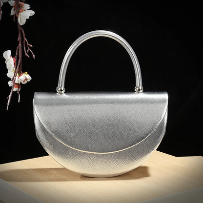 Half Moon Handbag – Shiny Evening Chain Shoulder Bag