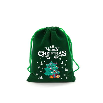 5-Piece Christmas Velvet Drawstring Gift Bags