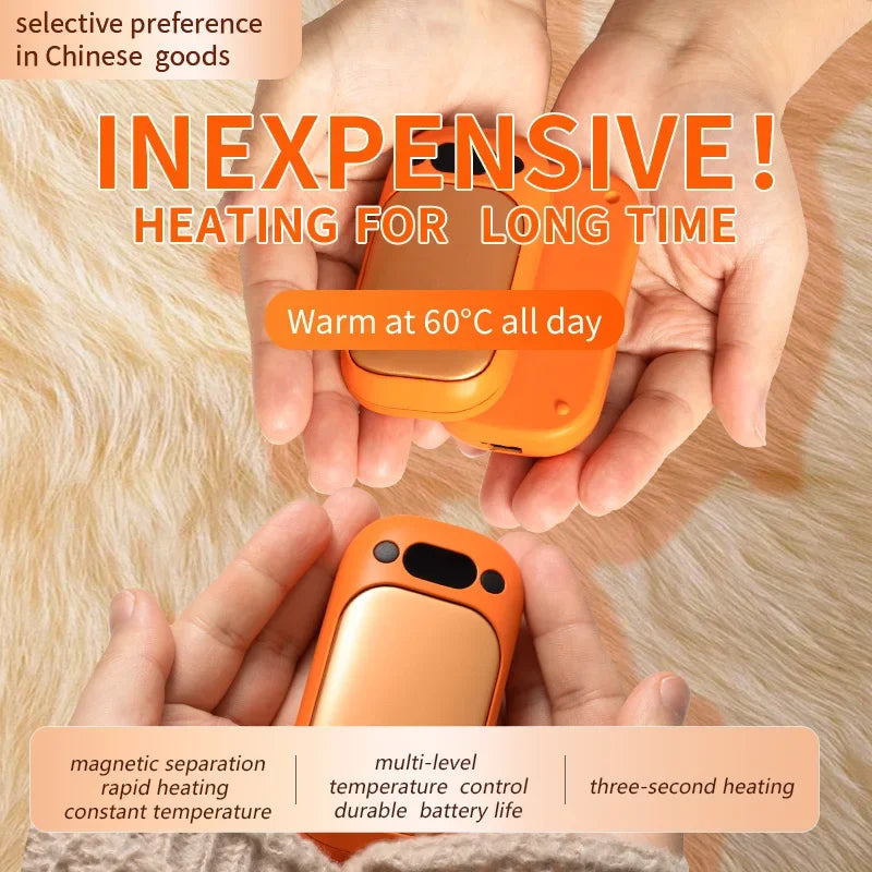 Rechargeable Magnetic Hand Warmer with LCD Display