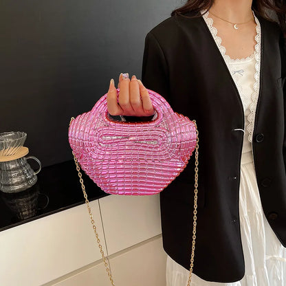 Metallic Acrylic Woven Handbag