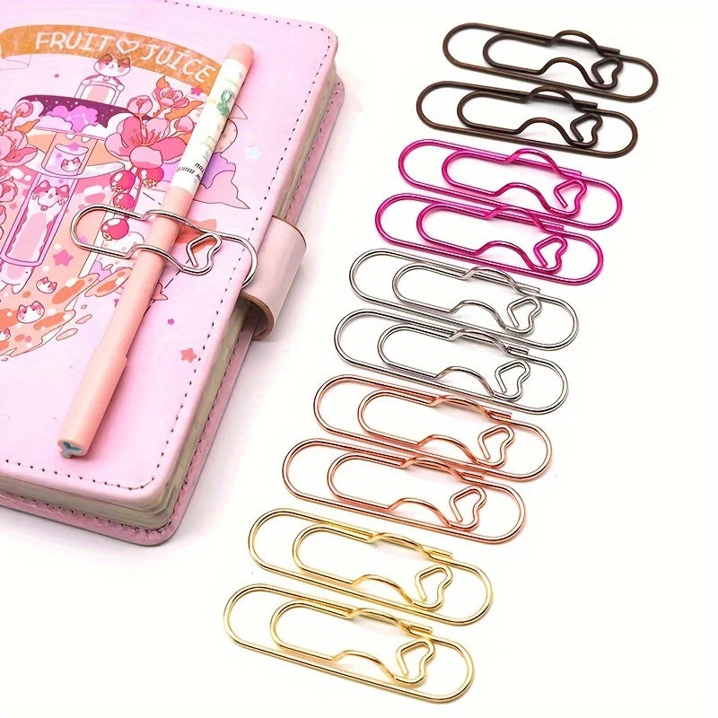 Heart-Shaped Metal Pen Holder Clips
