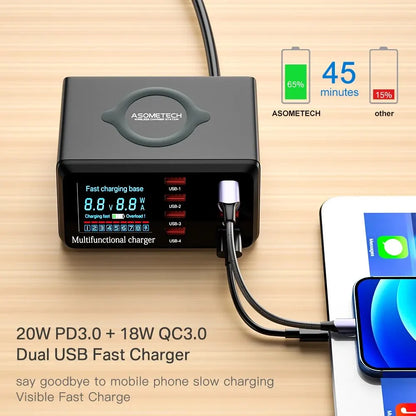 100W USB Charging Station with Wireless Charger
