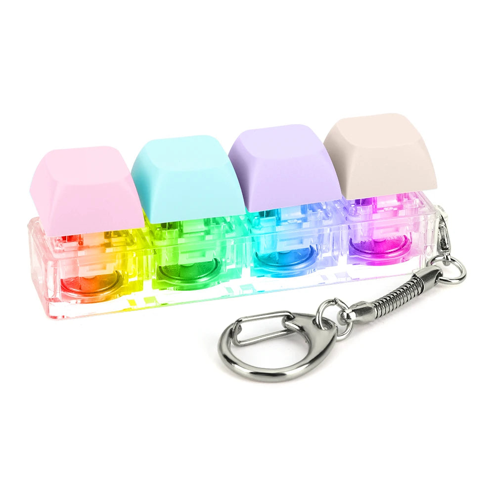 4-Key Keyboard Fidget Keychain with LED Light