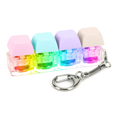 4-Key Keyboard Fidget Keychain with LED Light
