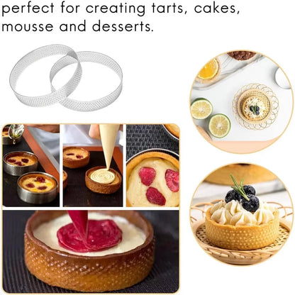 Stainless Steel Perforated Tart Ring Set