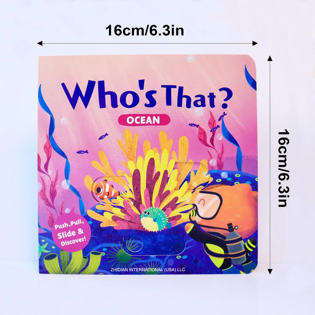 Who’s That? Push-Pull-Slide Animal Board Books – 4 Book Set