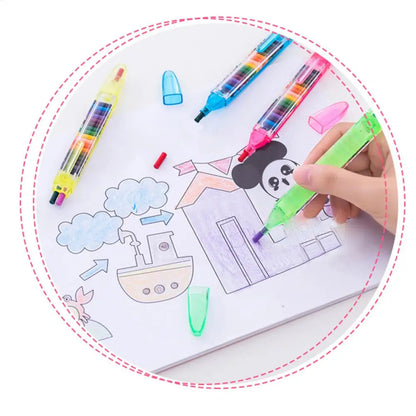 20-Color Rainbow Crayon Pen