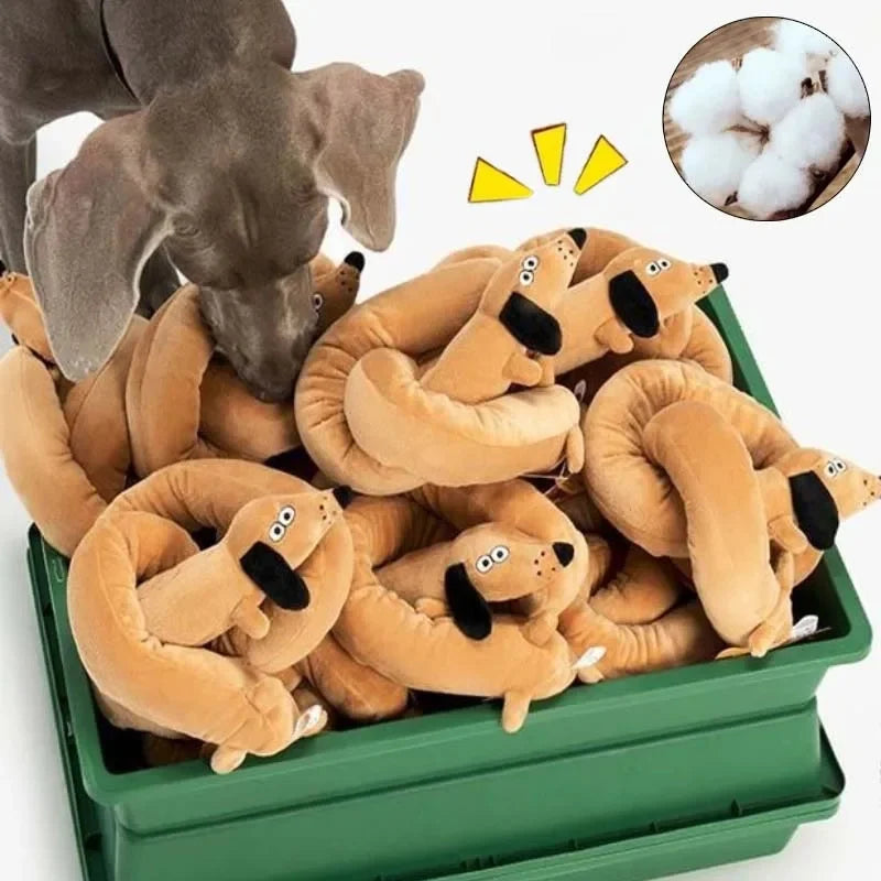 Squeaky Long Dachshund Plush Dog Toy