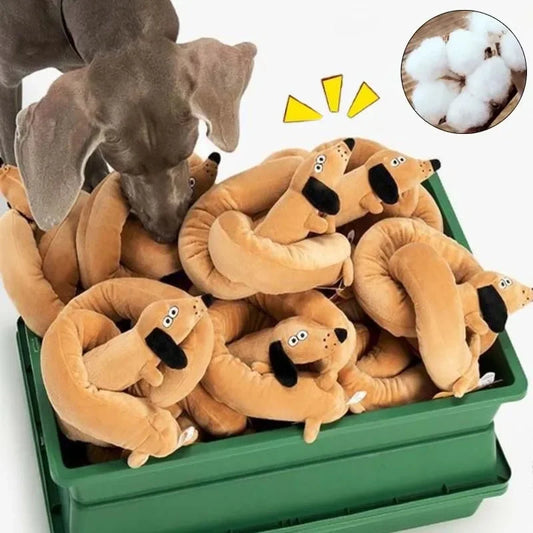 Squeaky Long Dachshund Plush Dog Toy