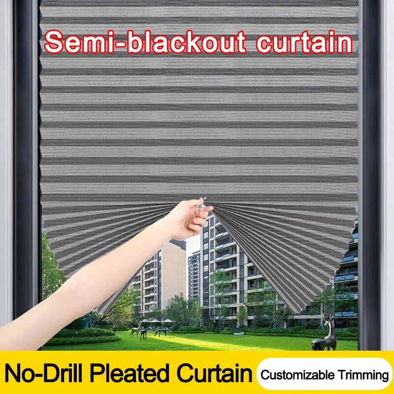 No-Drill Pleated Blackout Window Blind