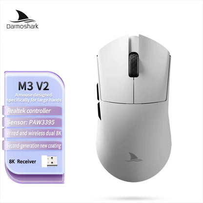 Darmoshark M3 V2 Ultralight Gaming Mouse with PAW3395 Sensor & 8K Polling