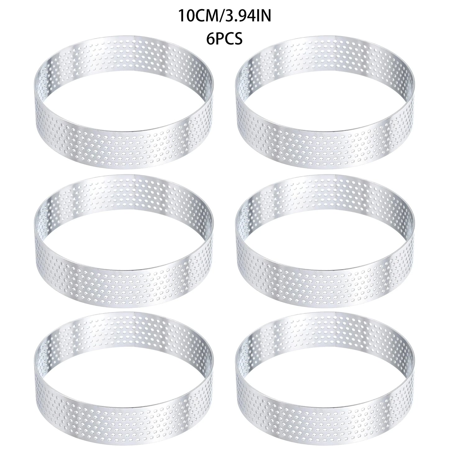 Stainless Steel Perforated Tart Ring Set