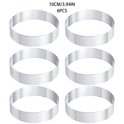 Stainless Steel Perforated Tart Ring Set