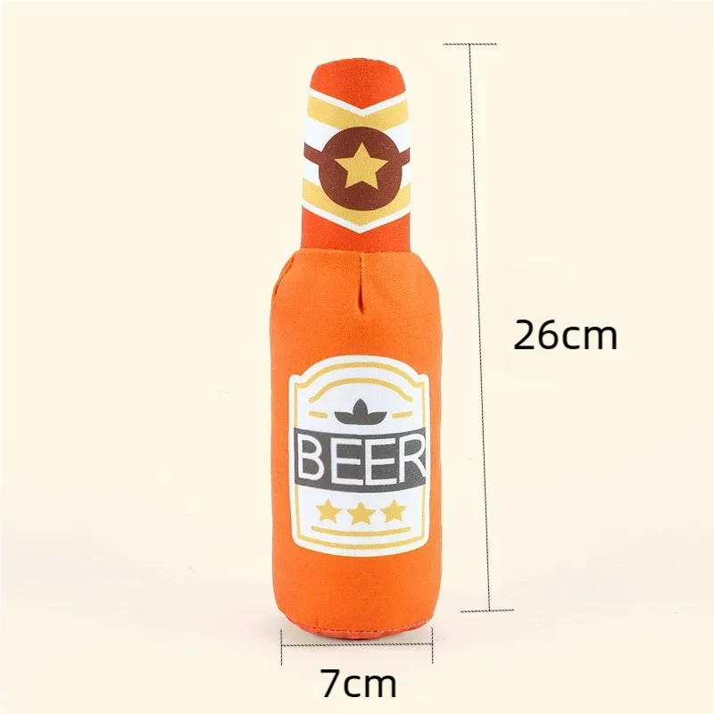Beer Bottle Plush Squeaky Dog & Cat Toy