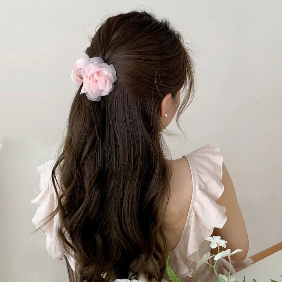 Chiffon Flower Hair Claw Clip