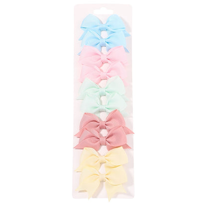 10Pcs/Set  Ribbon Bowknot Hair Clips