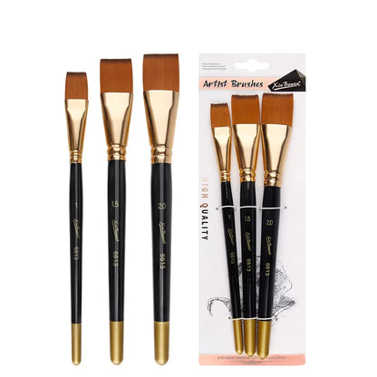 Large Flat Paint Brush Set