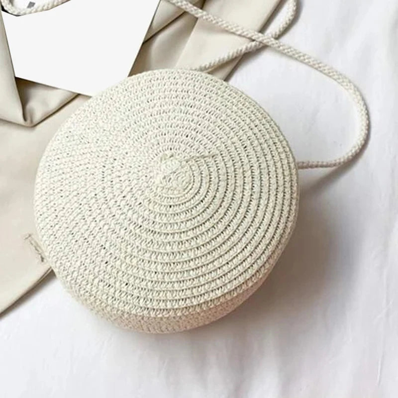 Round Straw Crossbody Bag