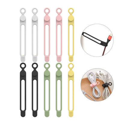 Reusable Silicone Cable Ties for Cord Management & Travel Organization