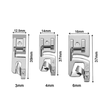 Rolled Hem Presser Foot Set for Sewing Machines