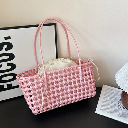 Handwoven Straw Tote Shoulder Bag