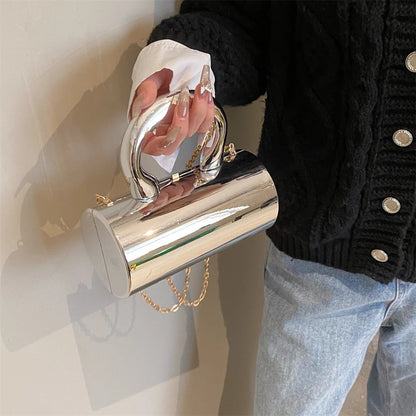 Golden Cylinder Evening Clutch