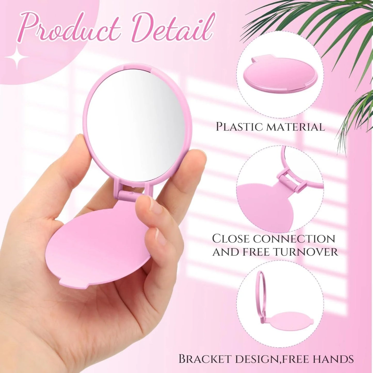 Mini Foldable Round Makeup Mirror