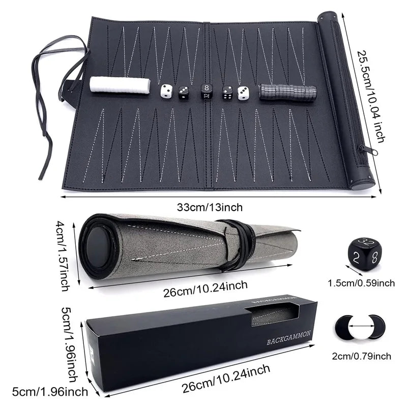 Roll-Up Travel Backgammon Set