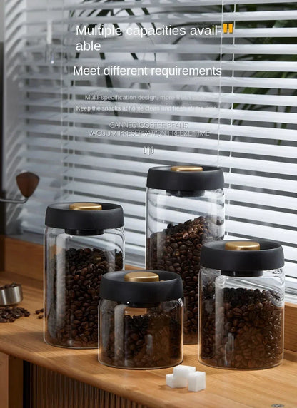 Vacuum Glass Coffee Bean Storage Jar