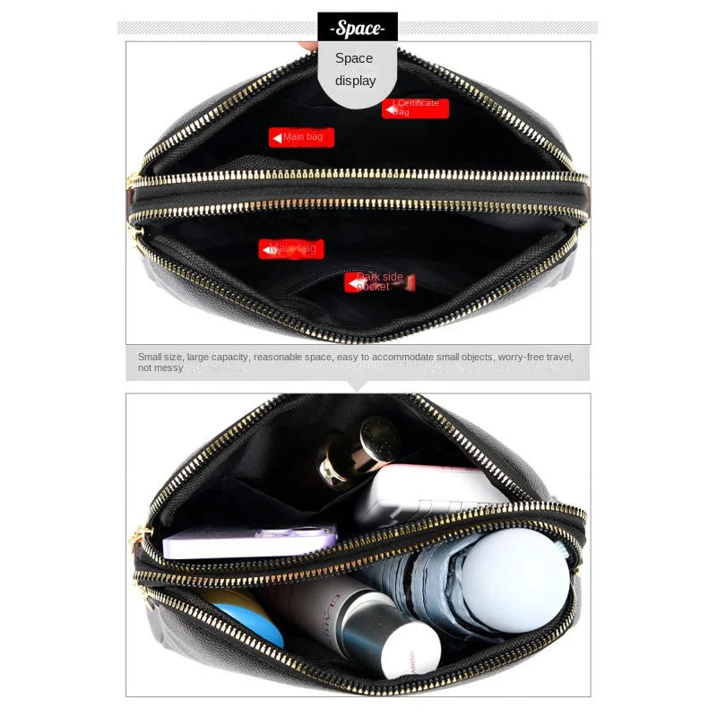 Women’s Genuine Cowhide Leather Crossbody Messenger Bag