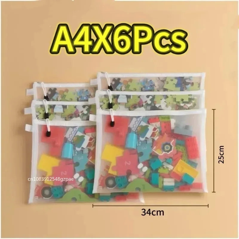 Transparent Mesh Document & Puzzle Storage Bags