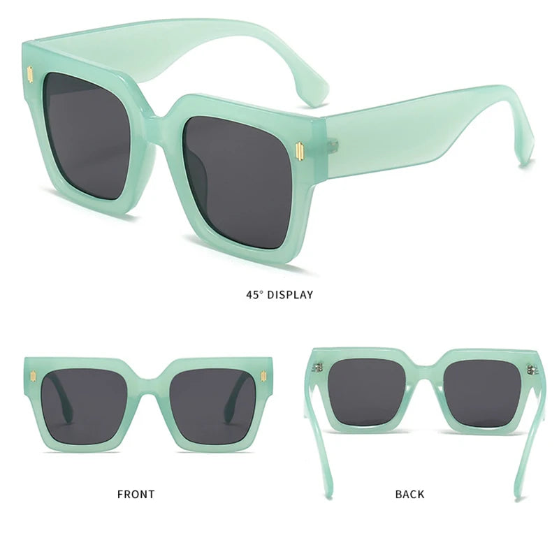 Classic Luxury Brand Designer Big Frame Square Sunglasses